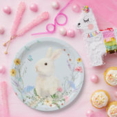 Wildblume Floral Watercolor Kaninchen Frühlingsfes Pappteller (Party)