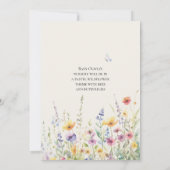 Wildblume Floral Watercolor Kinderdusche Einladung (Rückseite)