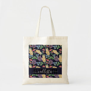 Wildblume Floral Watercolor Monogramm Tragetasche