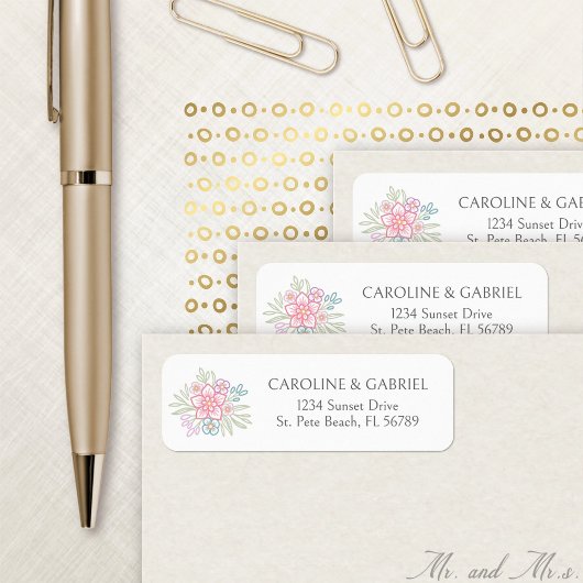 Wildblume Floral Wedding Address Label