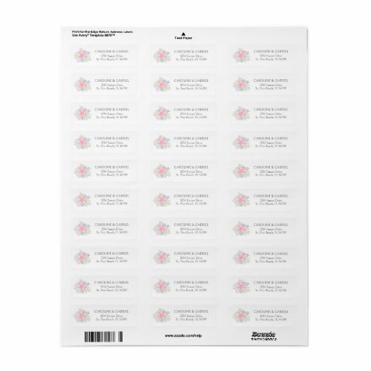 Wildblume Floral Wedding Address Label (Vorne)