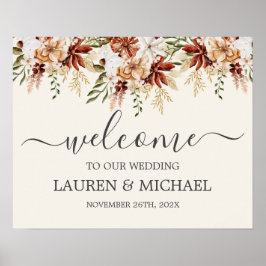 Wildblume Floral Wedding Begrüßungszeichen Poster