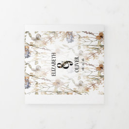 Wildblume Floral Wedding Dreifach Gefaltete Einladung