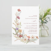 Wildblume Floral Wedding Einladung (Stehend Vorderseite)
