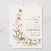Wildblume Floral Wedding Einladung (Vorderseite)
