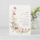 Wildblume Floral Wedding Einladung (Stehend Vorderseite)