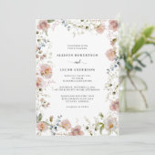 Wildblume Floral Wedding Einladung (Stehend Vorderseite)