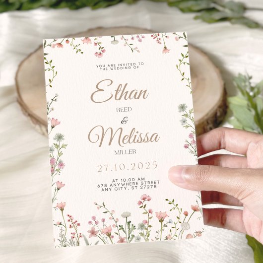 Wildblume Floral Wedding Einladung