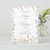 Wildblume Floral Wedding Einladung (Stehend Vorderseite)