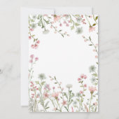 Wildblume Floral Wedding Einladung (Rückseite)