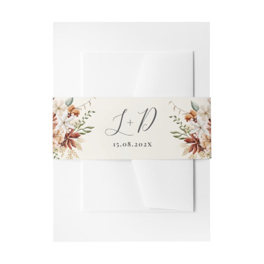 Wildblume Floral Wedding Einladung Bauchband Einladungsbanderole (Vorderseite Beispiel)