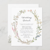 Wildblume Floral Wedding Greenery Eintrittskarte (Vorne/Hinten)