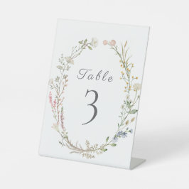 Wildblume Floral Wedding Greenery Tischnummer Sockelschild