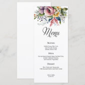 Wildblume Floral Wedding Menu Menükarte (Vorne/Hinten)