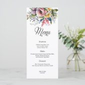 Wildblume Floral Wedding Menu Menükarte (Stehend Vorderseite)