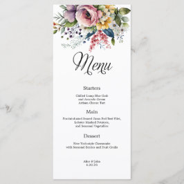 Wildblume Floral Wedding Menu Menükarte