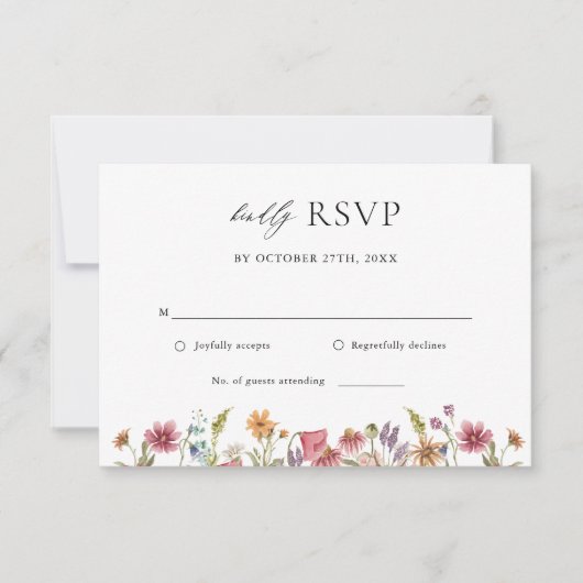 Wildblume Floral Wedding RSVP (Vorderseite)