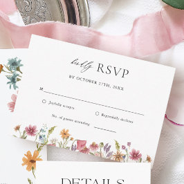 Wildblume Floral Wedding RSVP Karte