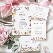 Wildblume Floral Wedding RSVP Karte