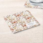 Wildblume Floral White Boho Babydusche Rechteckiger Pappuntersetzer (angewinkelt)