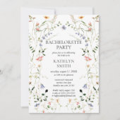 Wildblume Floral Wreath Garden Junggeselinnen-Absc Einladung (Vorderseite)