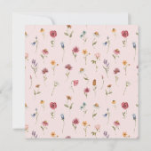 Wildblume Floral Wreath Girl Babydusche Einladung (Rückseite)