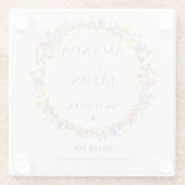 Wildblume Floral Wreath Wedding Vielen Dank Glasuntersetzer (Rückseite)