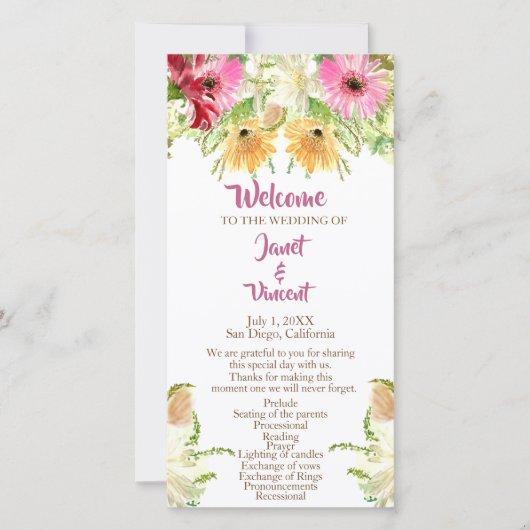 Wildblume Florale Hochzeitsfeier (Vorderseite)