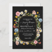 Wildblume Florale Wasserfarben Elegante Hochzeit Einladung (Vorderseite)