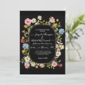 Wildblume Florale Wasserfarben Elegante Hochzeit Einladung (Stehend Vorderseite)