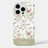 Wildblume floraler Personalisierter Name Case-Mate iPhone Hülle (Rückseite)