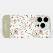 Wildblume floraler Personalisierter Name Case-Mate iPhone Hülle (Rückseite (Horizontal))