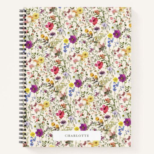Wildblume Florals SpiralNotebook Notizblock (Vorderseite)