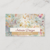 Wildblume Foliage Lila Amber Wasserfarbe Visitenkarte (Vorderseite)