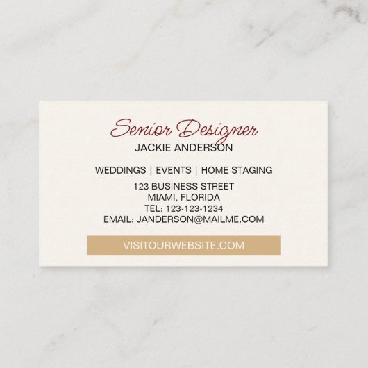 Wildblume Foliage Weiße Lila Wasserfarbe Visitenkarte (Rückseite)