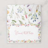 Wildblume Food Zelt Platzkarte (Außenseite Aufgefaltet)