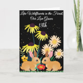 Wildblume Forest 13 Jahre Jubiläum für Ehemann Karte (Vorderseite)