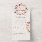 Wildblume Forest Fern Mushroom Hochzeit All In One Einladung (Innen Boden)