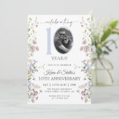 Wildblume Foto 10 Jahre Einladung (Stehend Vorderseite)