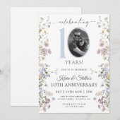 Wildblume Foto 10 Jahre Einladung (Vorne/Hinten)