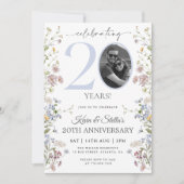 Wildblume Foto 20 Jahre Einladung (Vorderseite)