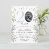 Wildblume Foto 20 Jahre Einladung (Stehend Vorderseite)