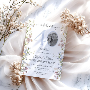 Wildblume Foto 40 Jahre Einladung