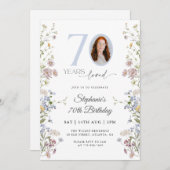 Wildblume Foto 70. Geburtstag Einladung (Vorne/Hinten)