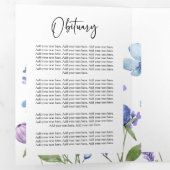 Wildblume Foto Beerdigung Gedenkprogramm Dreifach Gefaltete Einladung (Innen Erste Seite)