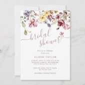 Wildblume Foto Brautparty Blumenkohl Einladung (Vorderseite)