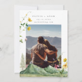 Wildblume Foto flach Save the Date Karte (Rückseite)