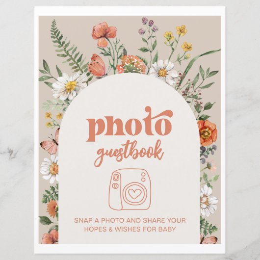 Wildblume Foto Gästebuchsignatur (Vorderseite)