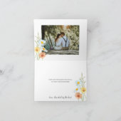 Wildblume Foto Hochzeit Dankeschön Karten (Innenseite)