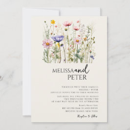 Wildblume Foto Hochzeit Einladung